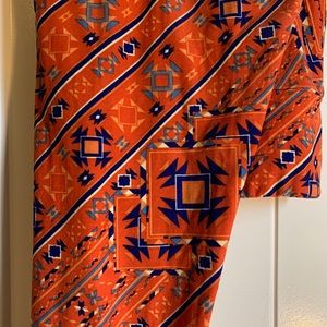 LuLaRoe Cobalt and Orange TC Leggings